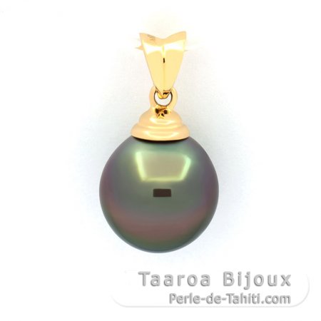 Pendentif en Or 18K et 1 Perle de Tahiti Semi-Baroque A 11 mm