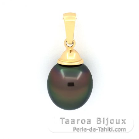 Pendentif en Or 18K et 1 Perle de Tahiti Semi-Baroque A 11.1 mm