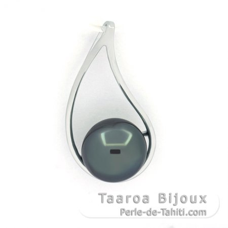 Pendentif en Argent et 1 Perle de Tahiti Semi-Ronde B 10.1 mm