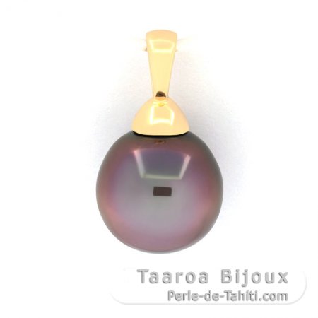 Pendentif en Or 18K et 1 Perle de Tahiti Semi-Baroque B 10.3 mm