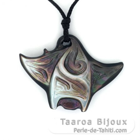 Pendentif Raie Manta en nacre de Tahiti