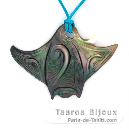 Pendentif Raie Manta en nacre de Tahiti