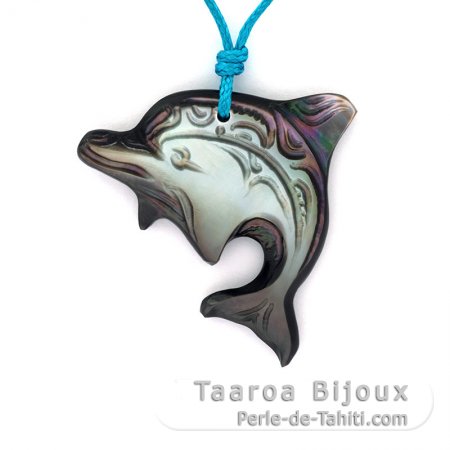 Pendentif Dauphin en nacre de Tahiti