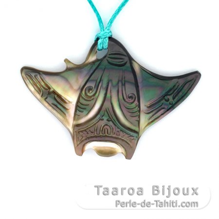 Pendentif Raie Manta en nacre de Tahiti