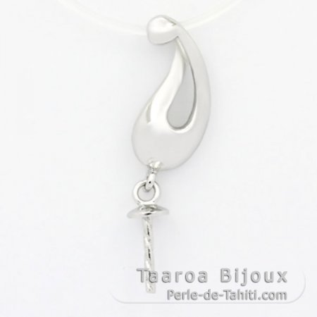 Pendentif en Argent Rhodi pour 1 Perle de 8  12 mm