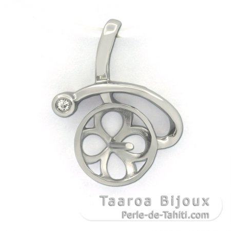 Pendentif en Argent Rhodi pour 1 Perle de 9  13 mm