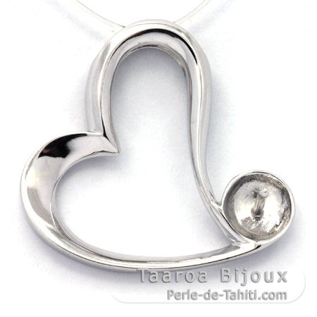 Pendentif en Argent Rhodi pour 1 Perle de 8  12 mm