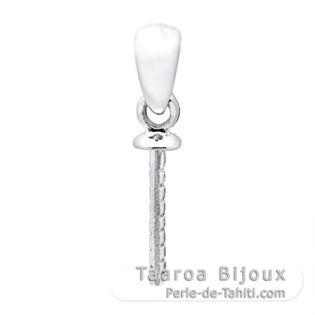 Pendentif en Argent Rhodi pour 1 Perle de 8  14 mm