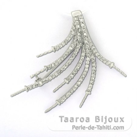 Pendentif Broche en Argent pour 7 Perles de 3  9 mm