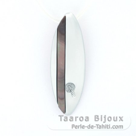 Pendentif en Argent Rhodi pour 1 Perle de 6  10 mm