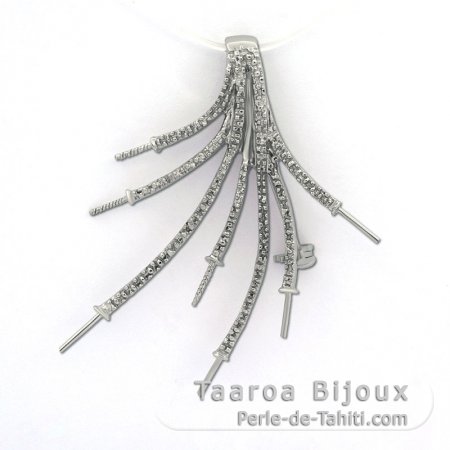 Pendentif Broche en Argent pour 7 Perles de 3  9 mm