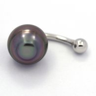 Piercing en Argent et 1 Perle de Tahiti Cercle B 11.1 mm