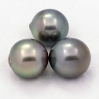 Lot de 3 Perles de Tahiti Semi-Baroques C de 12  12.4 mm