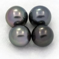 Lot de 4 Perles de Tahiti Rondes C de 8  8.4 mm