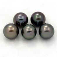 Lot de 5 Perles de Tahiti Rondes C de 8  8.4 mm