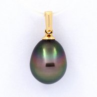 Pendentif en Or 18K et 1 Perle de Tahiti Semi-Baroque B 9.7 mm