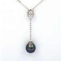Collier en Argent et 1 Perle de Tahiti Cercle C 10.1 mm