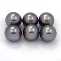 Lot de 6 Perles de Tahiti Rondes C de 8.5  8.9 mm