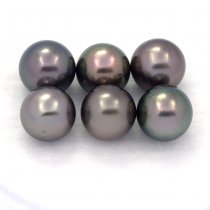 Lot de 6 Perles de Tahiti Rondes C de 9  9.3 mm