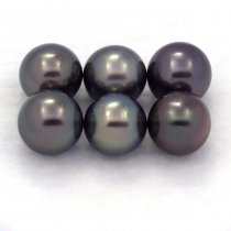 Lot de 6 Perles de Tahiti Rondes C de 9  9.2 mm