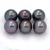 Lot de 6 Perles de Tahiti Rondes C de 8.5  8.8 mm