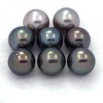 Lot de 8 Perles de Tahiti Rondes C de 8  8.3 mm