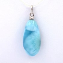 Pendentif en Argent et 1 Larimar - 22.5 x 11 x 8 mm - 3.3 gr