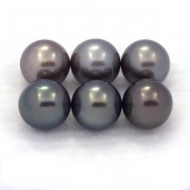 Lot de 6 Perles de Tahiti Rondes C de 8.7  8.9 mm