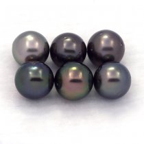 Lot de 6 Perles de Tahiti Rondes D de 8.1  8.4 mm