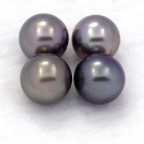 Lot de 4 Perles de Tahiti Rondes C de 8.1  8.4 mm