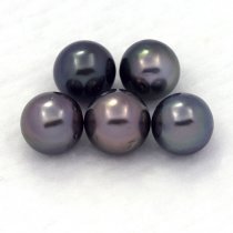 Lot de 5 Perles de Tahiti Rondes D de 8  8.4 mm