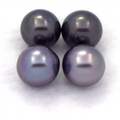 Lot de 4 Perles de Tahiti Rondes C de 8.6  8.9 mm