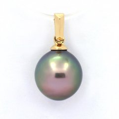 Pendentif en Or 18K et 1 Perle de Tahiti Semi-Baroque B 9.6 mm