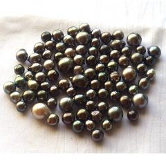 Lot de 87 Perles de Tahiti Semi-Baroques et Cercles B/C/D de 8  12.5 mm