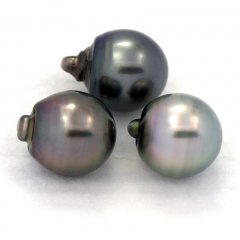 Lot de 3 Perles de Tahiti Semi-Baroques C 12.2 mm