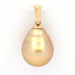 Pendentif en Or 18K et 1 Perle d'Australie Cercle B 10.3 mm