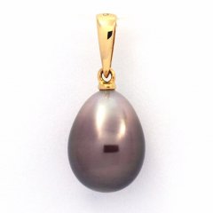 Pendentif en Or 18K et 1 Perle de Tahiti Semi-Baroque B 9.6 mm