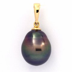 Pendentif en Or 18K et 1 Perle de Tahiti Semi-Baroque B 10.6 mm