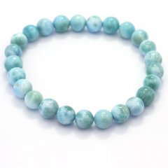 Bracelet de 25 Perles en Larimar - 15 cm - 13 gr