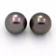 Lot de 2 Perles de Tahiti Rondes C 9.4 mm