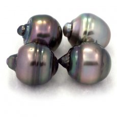 Lot de 4 Perles de Tahiti Cercles C de 13  13.1 mm