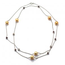 Collier en Argent et 6 Perles d'Australie Semi-Baroques C 8.6  8.9 mm