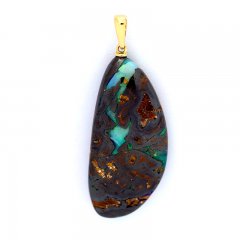 Pendentif en Or 18K et 1 Opale Australienne - Boulder - 40 carats