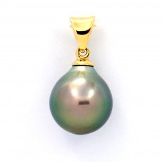 Pendentif en Or 18K et 1 Perle de Tahiti Semi-Baroque A/B 9.7 mm