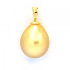 Pendentif en Or 18K et 1 Perle d'Australie Semi-Baroque B 11.2 mm