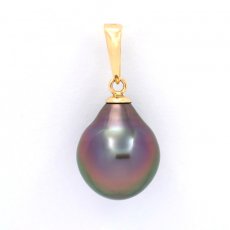 Pendentif en Or 18K et 1 Perle de Tahiti Semi-Baroque B 9.6 mm