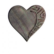 Forme coeur en Nacre de Tahiti grave - 26 x 26 mm