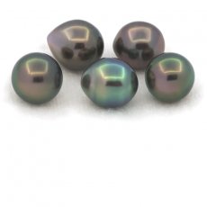 Lot de 5 Perles de Tahiti Semi-Baroques C de 9  9.4 mm