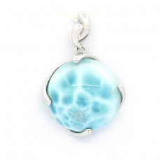 Pendentif en Argent et 1 Larimar - 20.5 mm - 5.1 gr