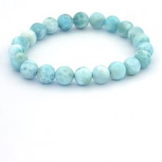 Bracelet de 22 Perles en Larimar de 8  8.4 mm - 15 cm - 17.5 gr